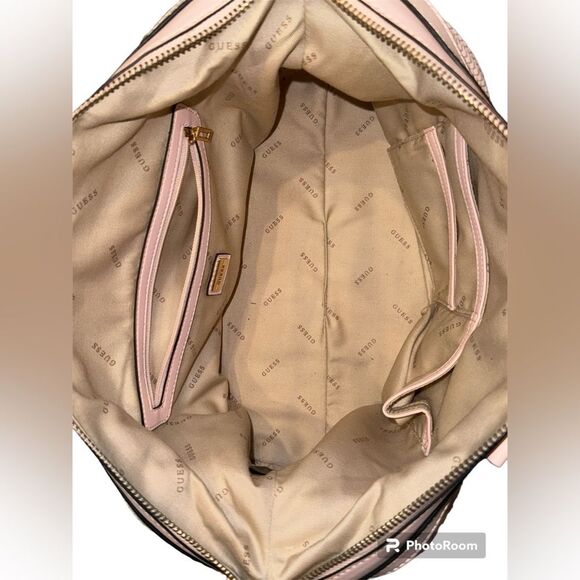 GUESS WOMEN’S SATCHEL IN POWDER PINK W/ADJUSTABLE & REMOVABLE STRAP TOP ZIP - Picture 3 of 7